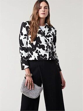 DIANE VON FURSTENBERG Macie Pony Print Cropped Blazer Size S